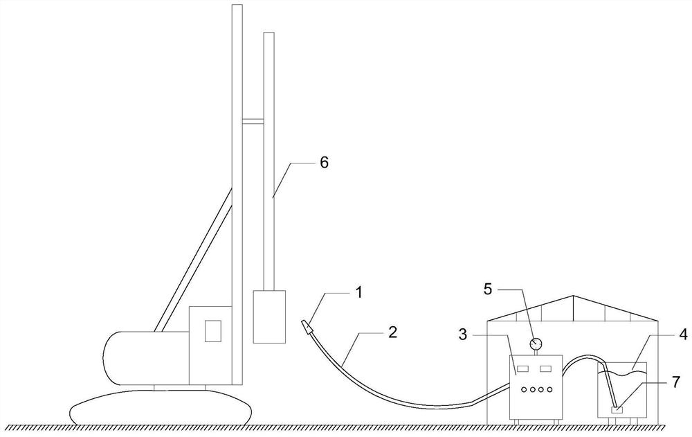 Drill rod heating device for rotary drilling rig in high and cold region and heating method of heating device
