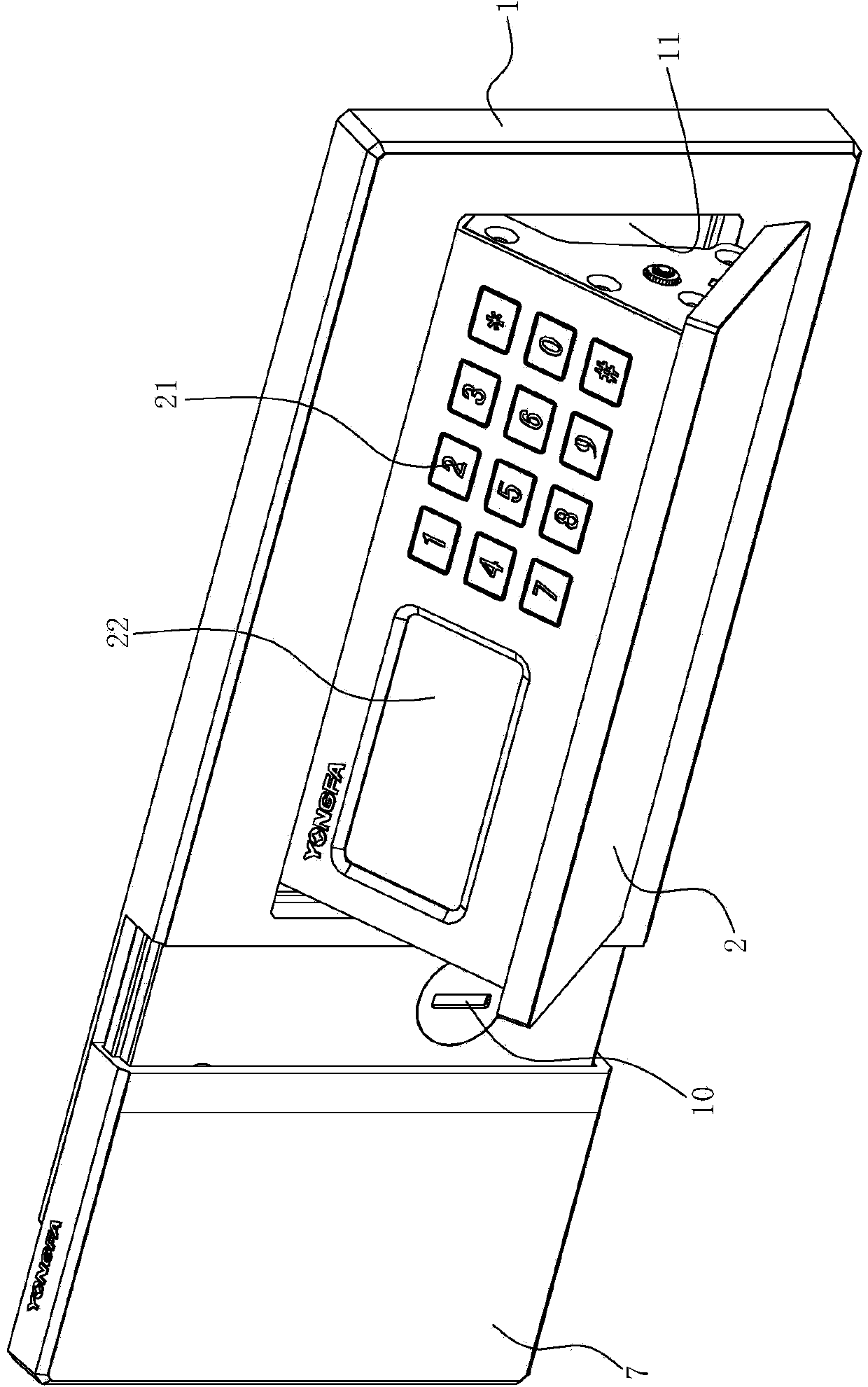 Tipping bucket safe box panel device