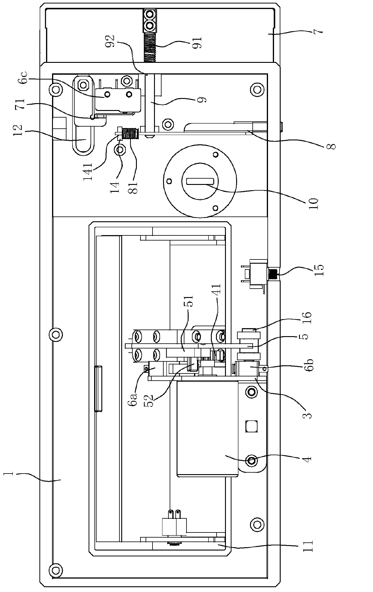 Tipping bucket safe box panel device