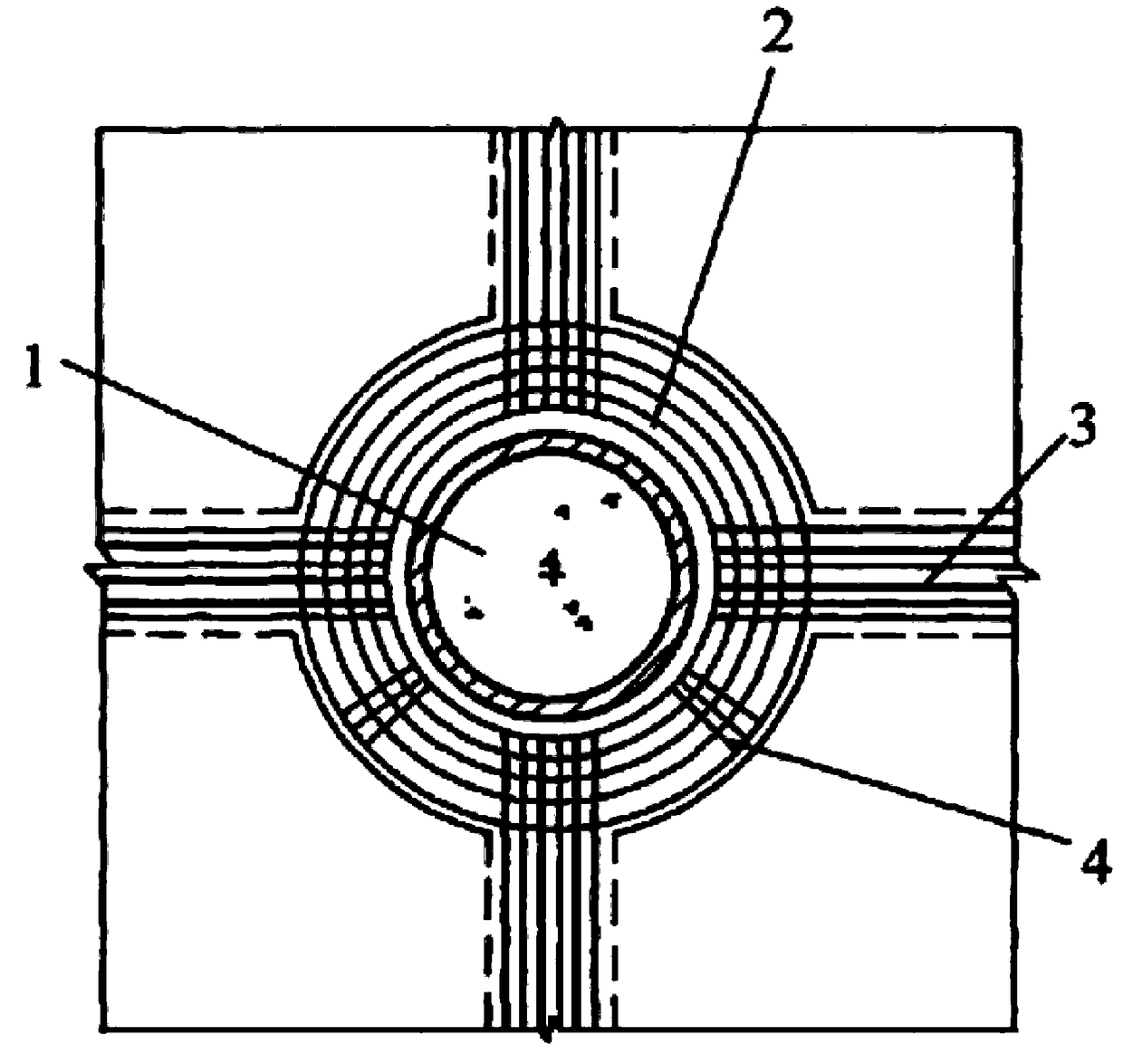 Steel pipe concrete column ring beam joint and steel bar binding construction method thereof