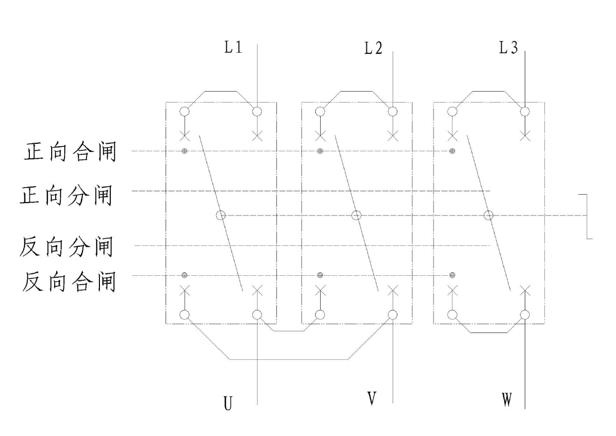 Kilovolt-level double-pole double-breakpoint air type isolation change-over switch for mines