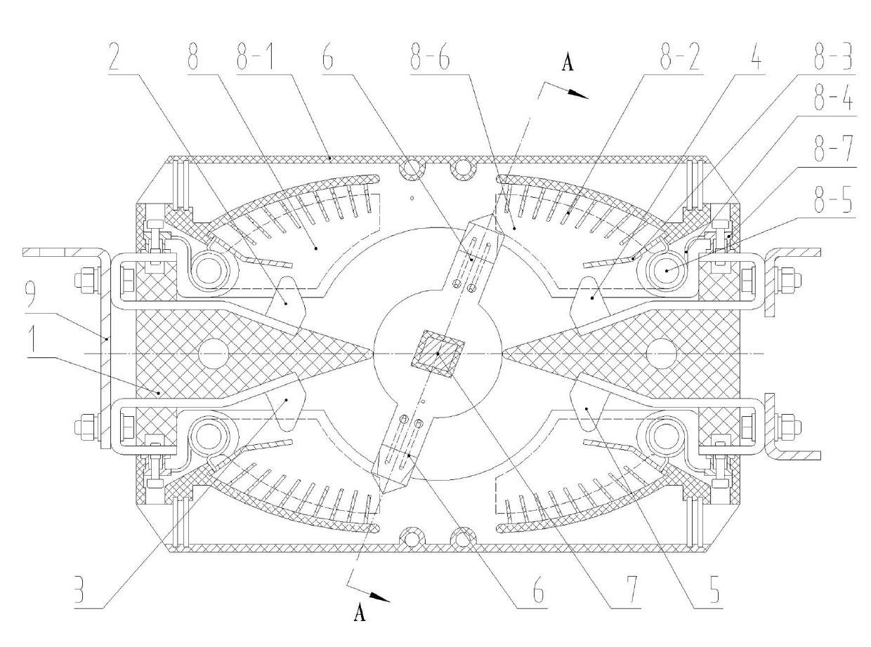 Kilovolt-level double-pole double-breakpoint air type isolation change-over switch for mines