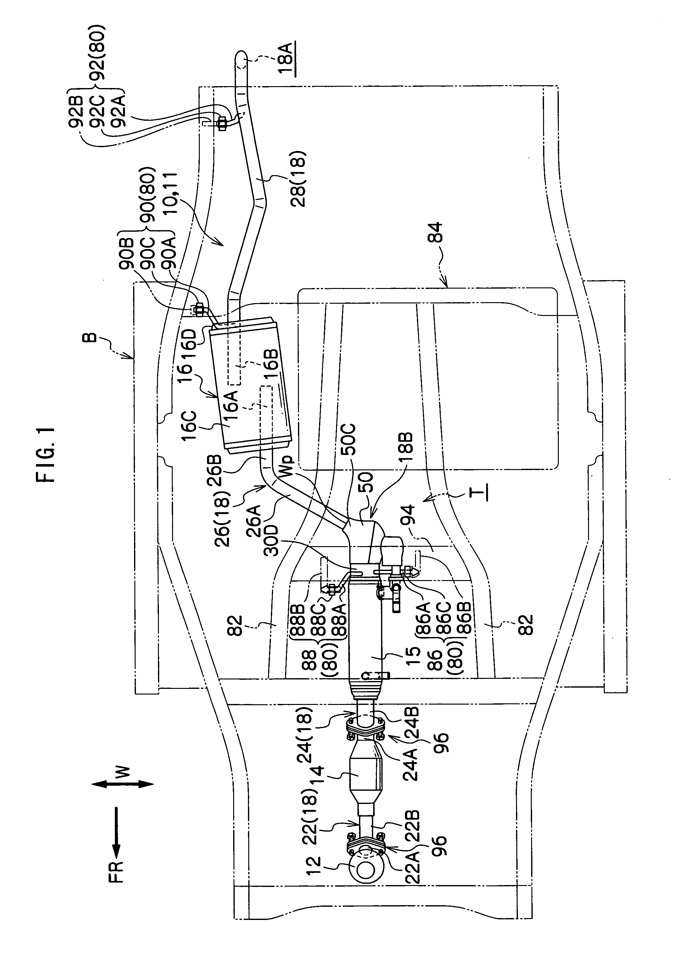 Vehicle exhaust system structure