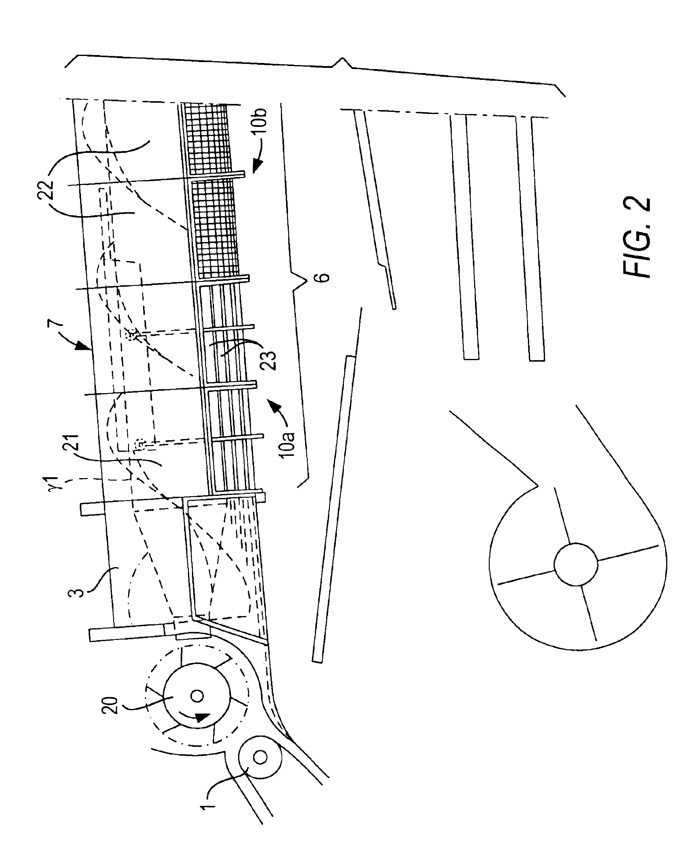 Method and device for separating a flow of crops