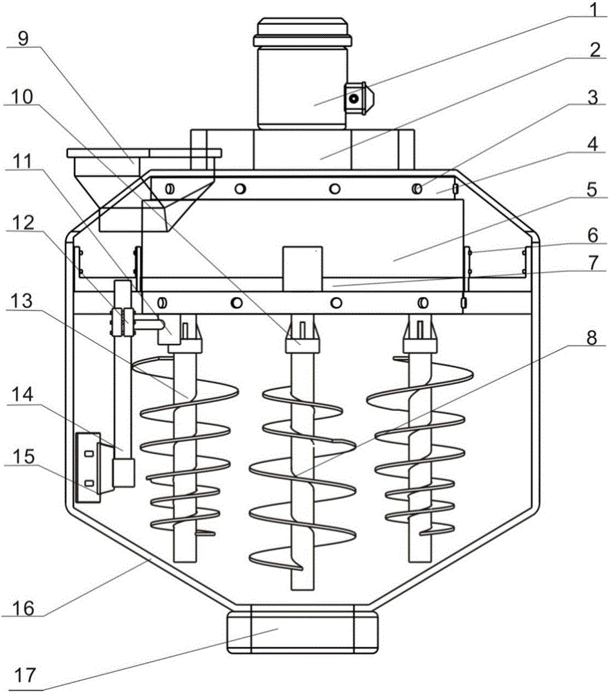 Variable-diameter variable-pitch spiral vertical planetary mixer