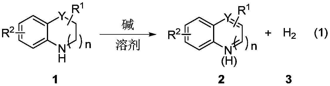 Method for preparing hydrogen by promoting dehydrogenation of nitrogen heterocyclic compound through alkali