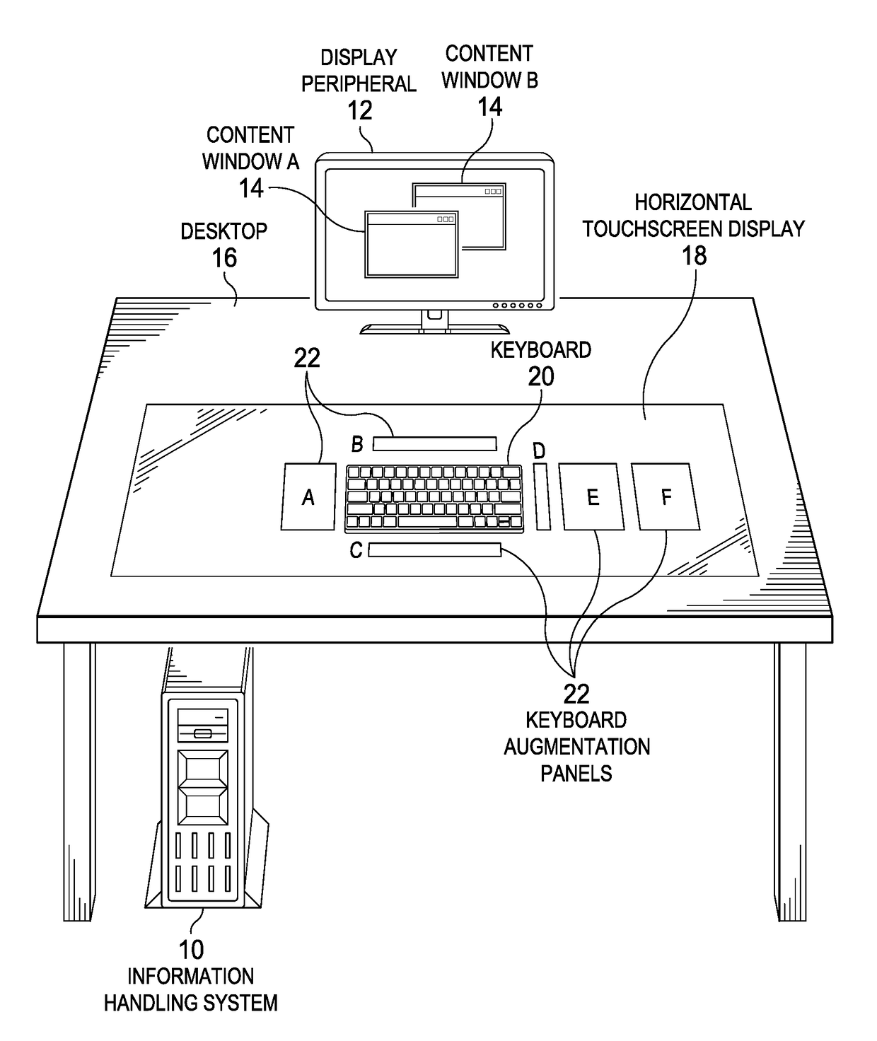 Information Handling System Hybrid Keyboard