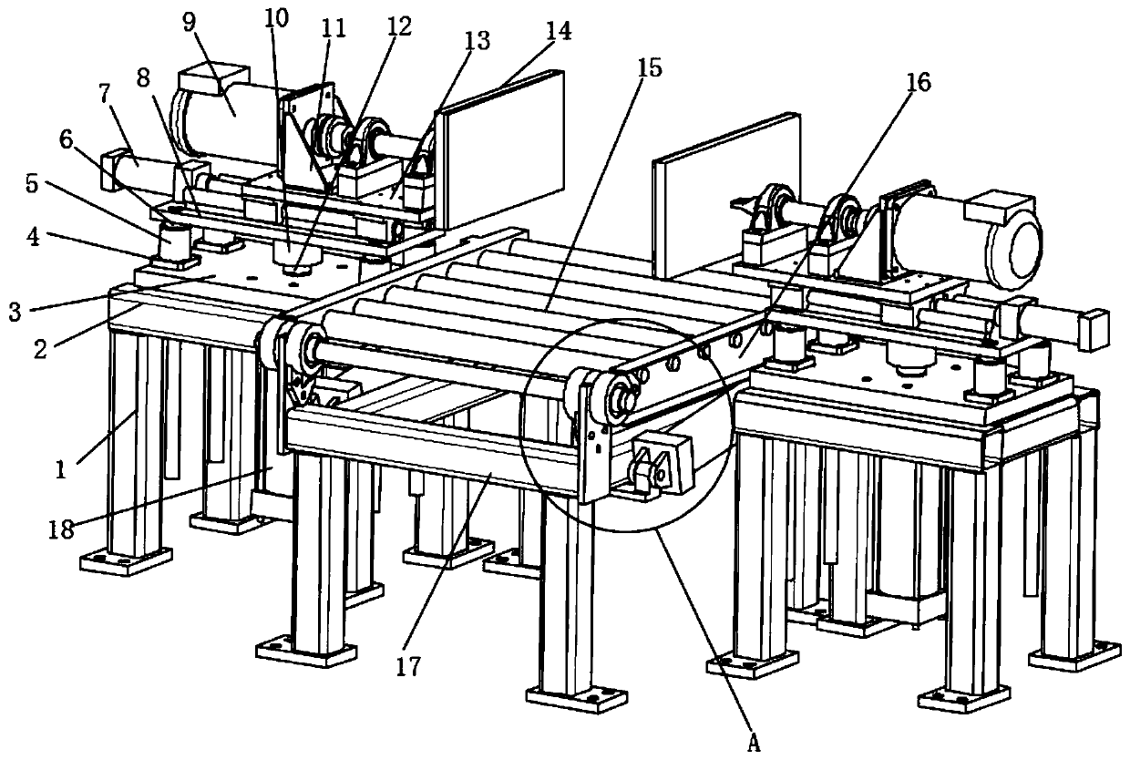 Limiting device of parking equipment for two-layer lifting and transverse moving, and working method thereof