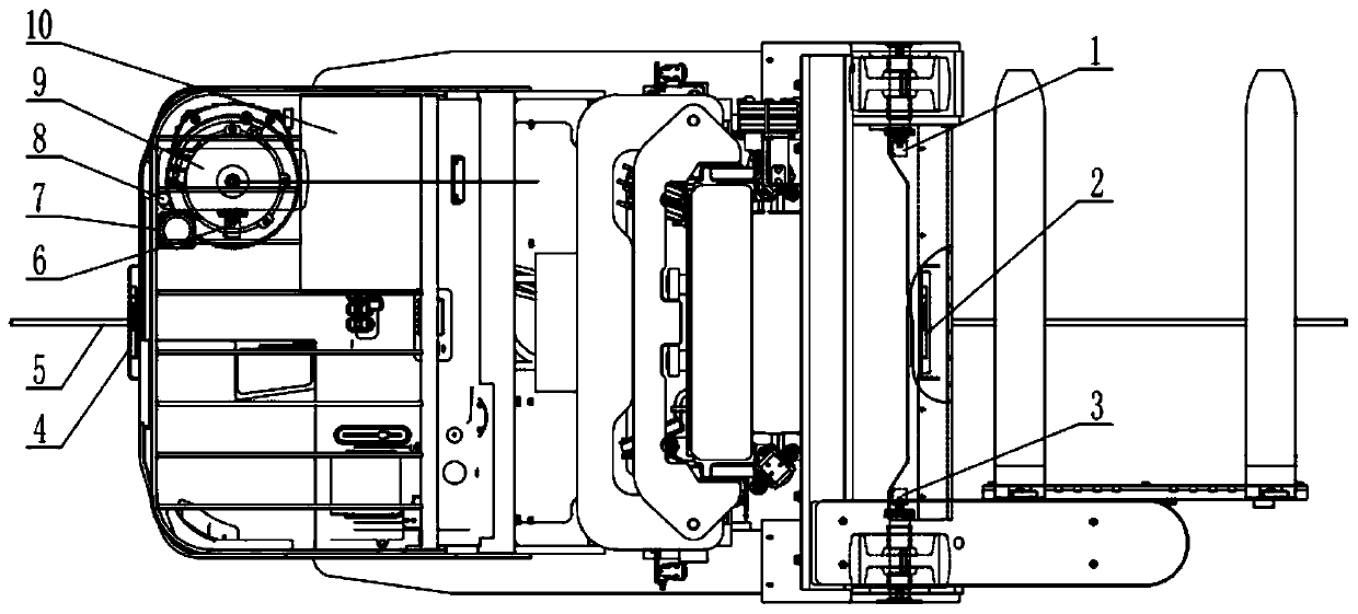 Automatic guide method for detecting and controlling driving direction and position based on all wheel speed and forklift system thereof