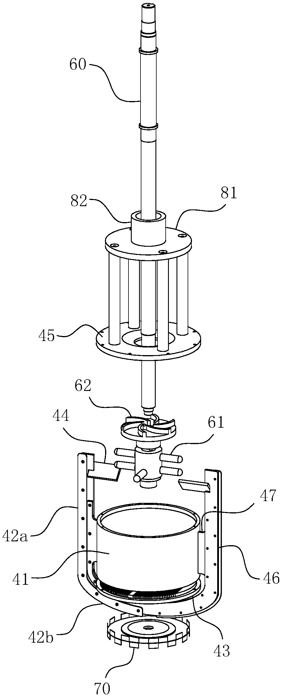 Concentric double-axis vacuum hydraulic basket grinding machine