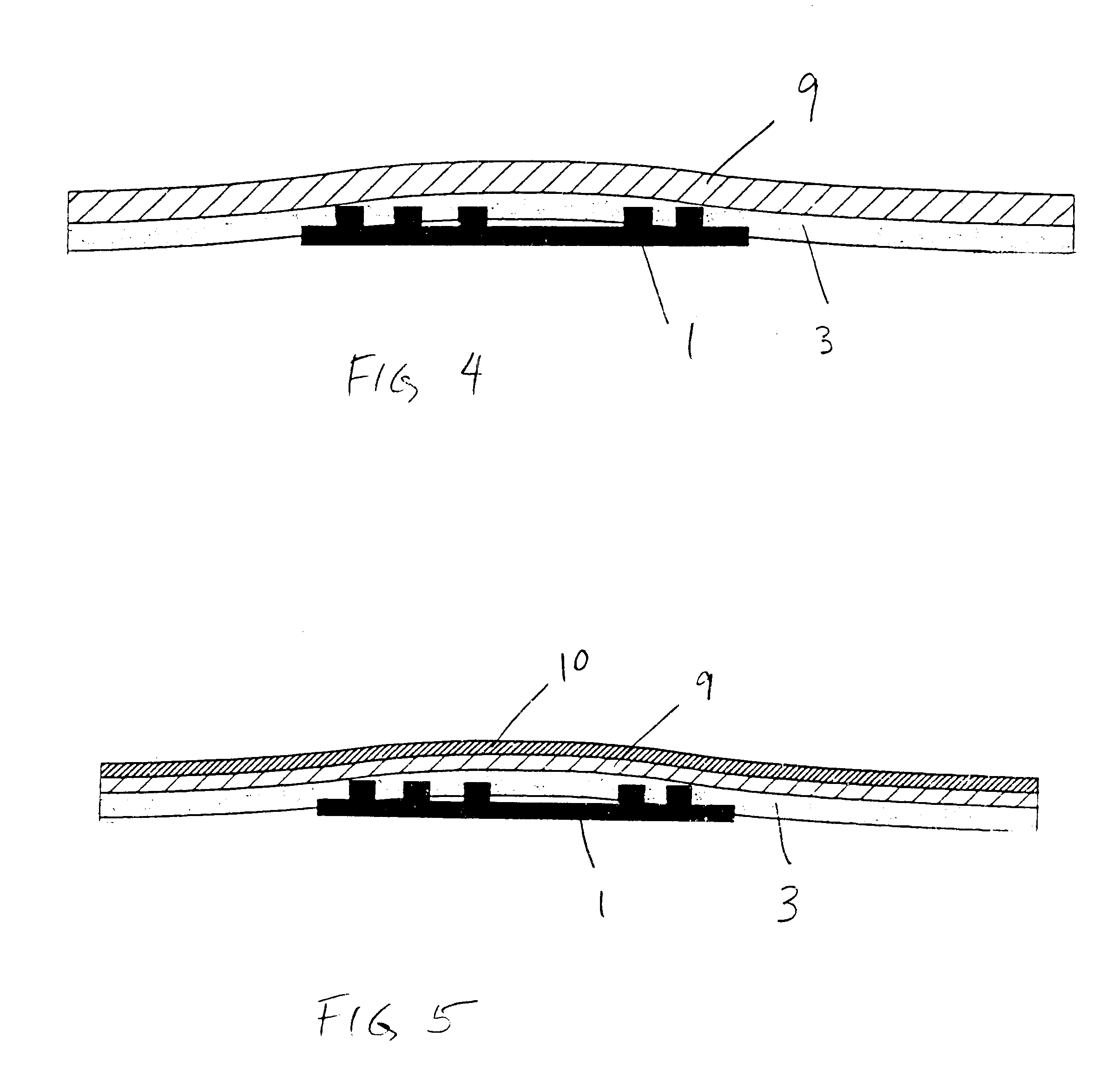 Profile corrected label with RFID transponder and method for making same