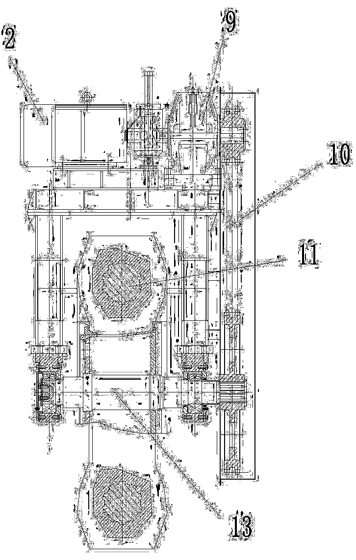 Walking mechanism of steel casting transporting vehicle