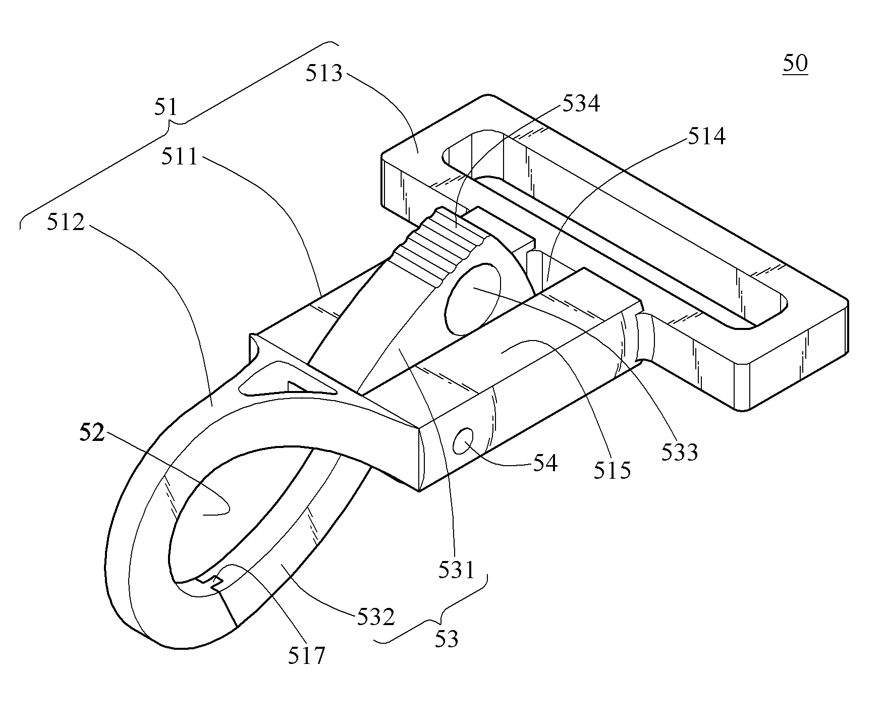 Shoulder strap assembly and snap hook structure thereof