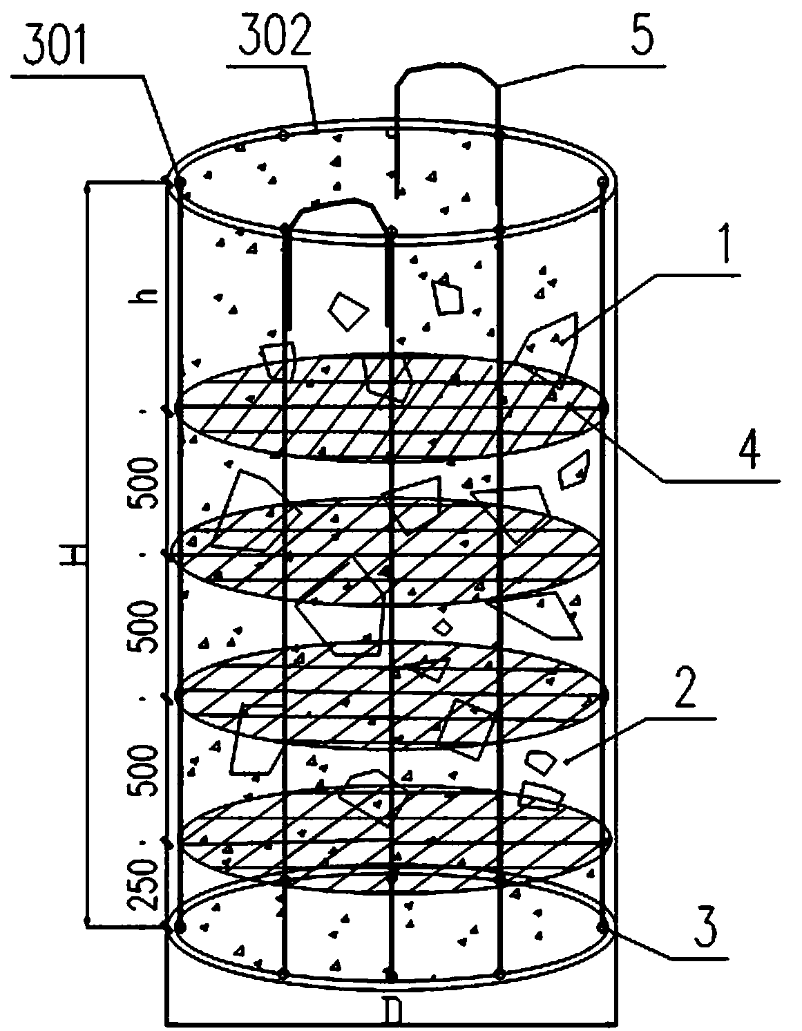 Reclaimed block precast concrete pier foundation and construction method thereof