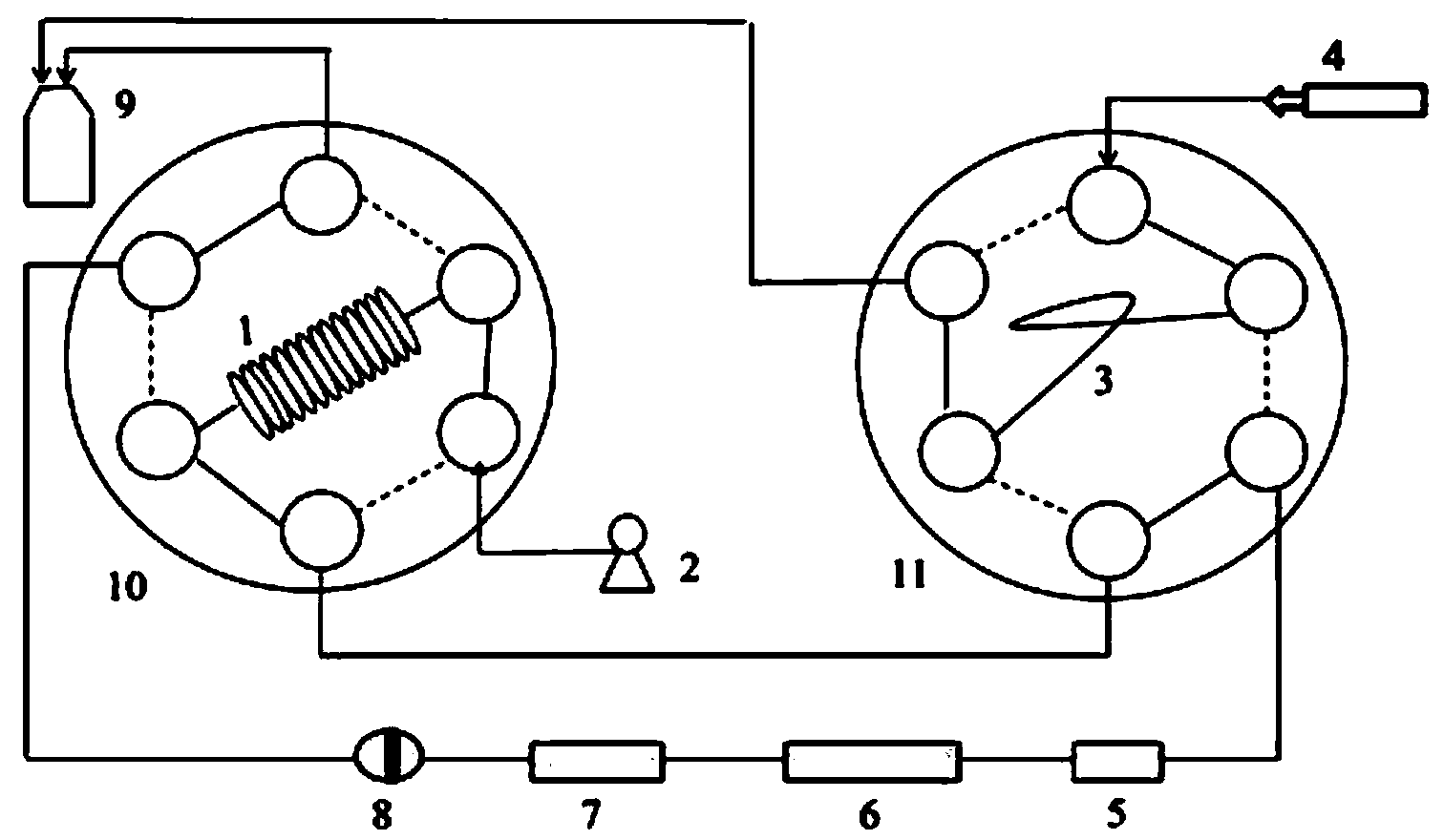 Method for measuring trace ammonium ions in high salt matrix through ion chromatography single pump column switching