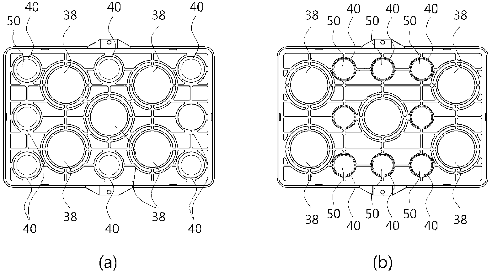 Pot for vertical wall, and multi-filter and port support frame used therefor