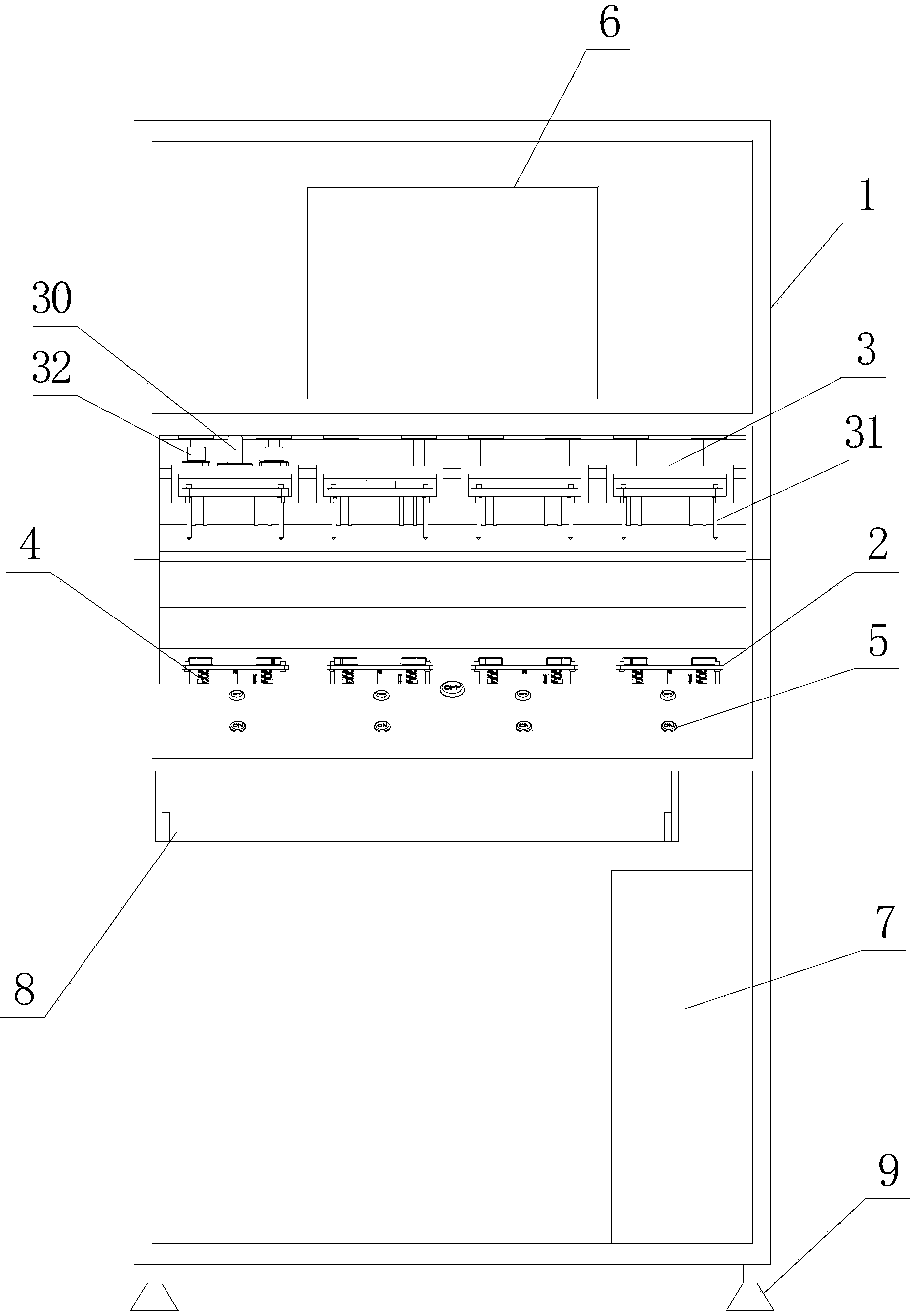 Multi-plate test board of electricity information acquiring terminal