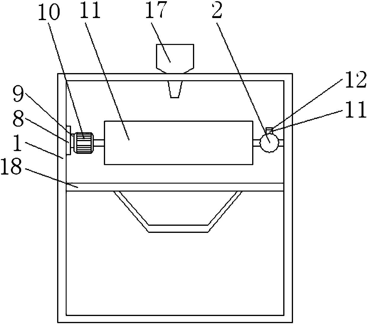 Three-roller grinder capable of adjusting drum distance