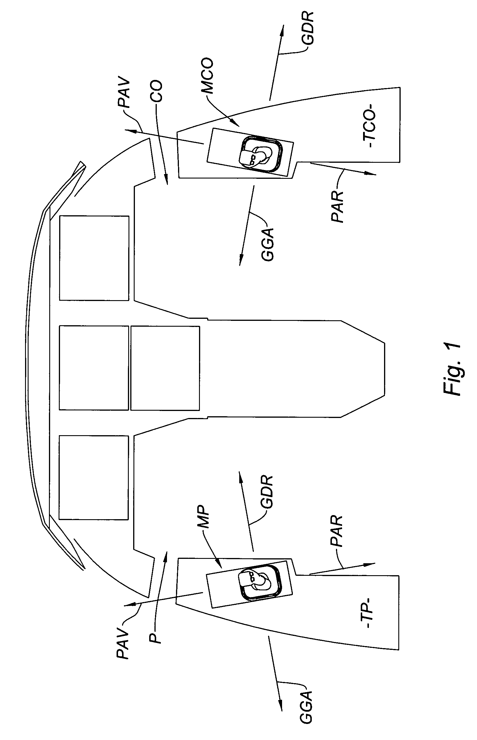 Control system including two control columns that are coupled to enable controlled members to be placed in required positions