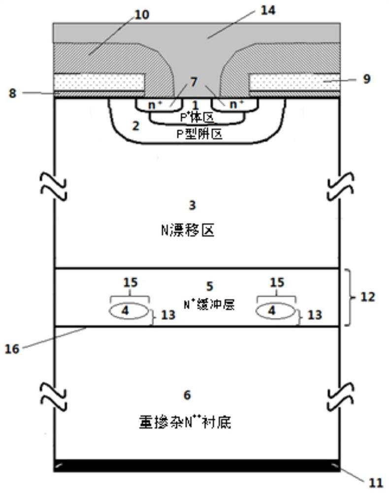 A radiation-resistant mosfet structure with a p-type island buffer layer structure