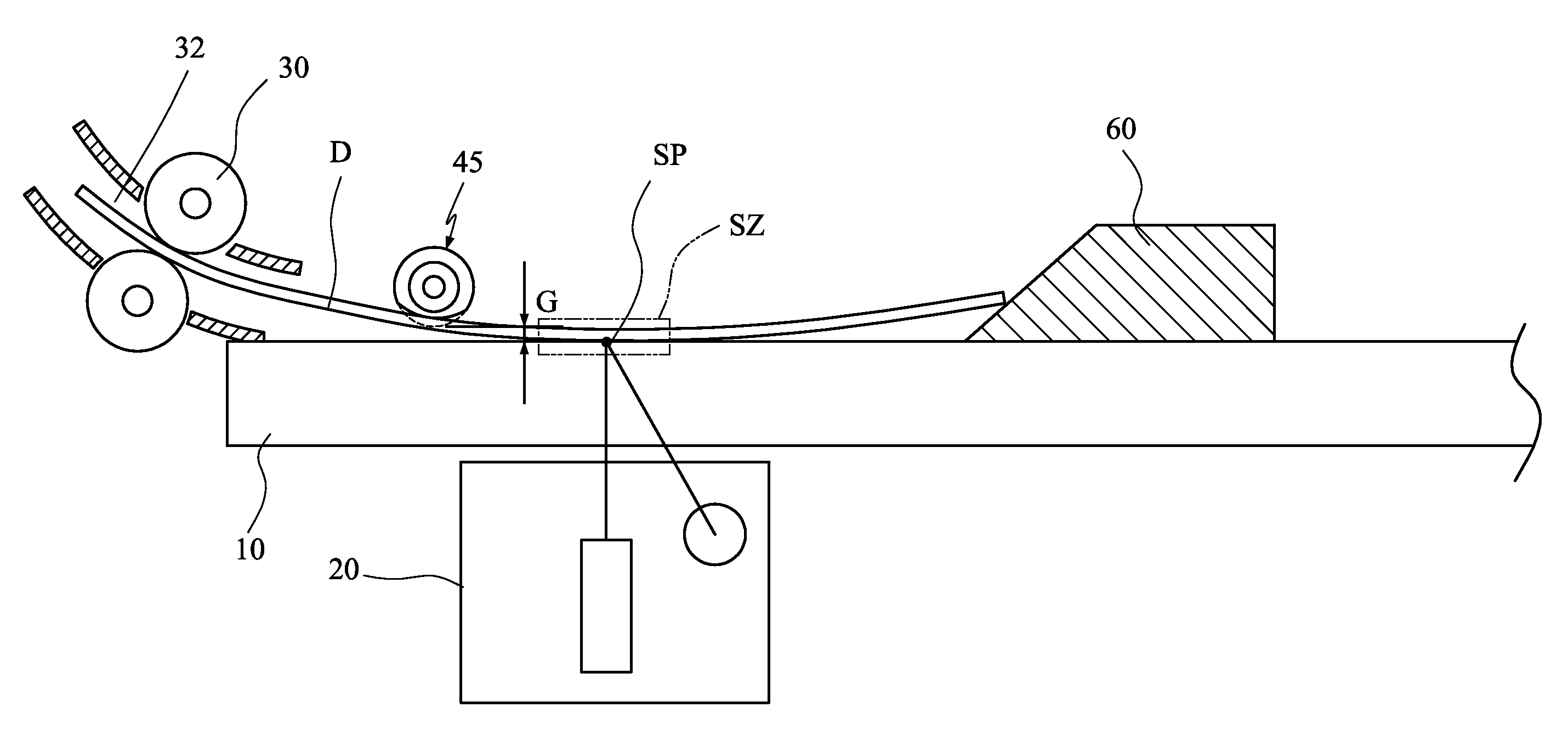 Scanning member with flexible pressing member