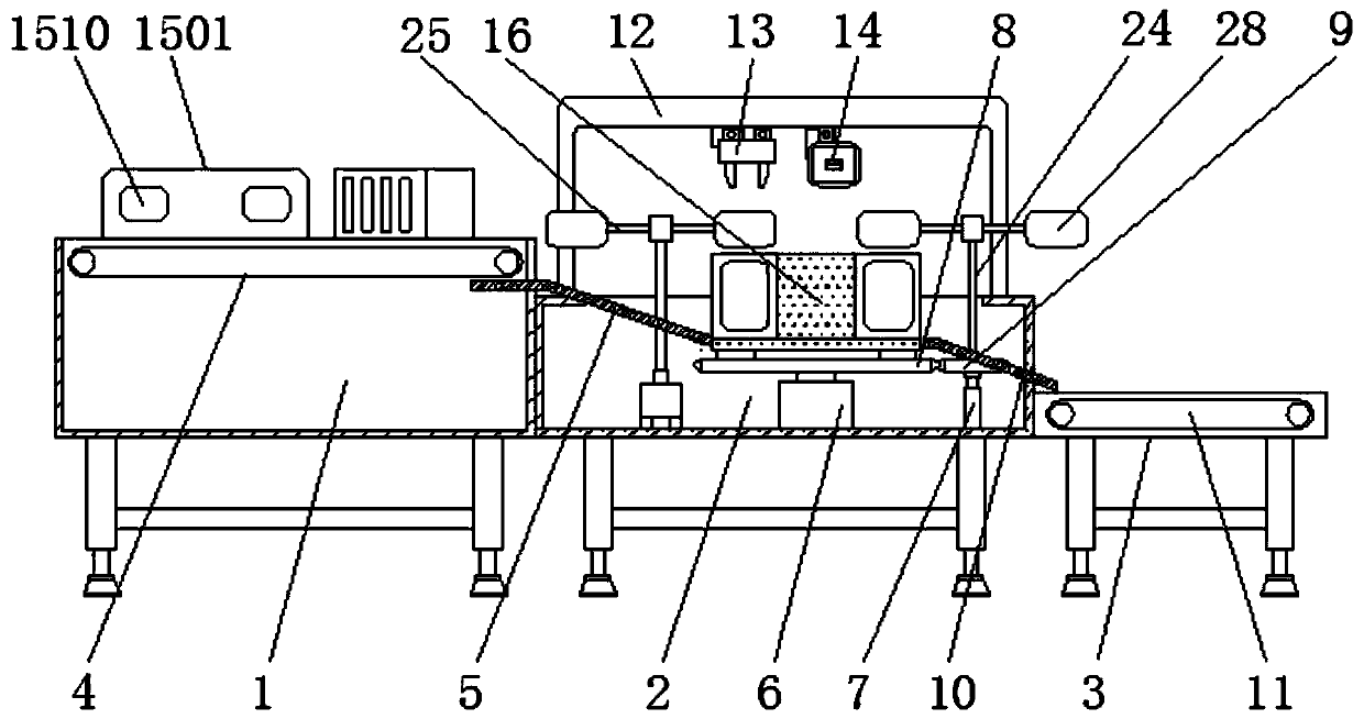 Sealing and detecting integrated equipment for biscuit production and capable of avoiding extrusion crushing