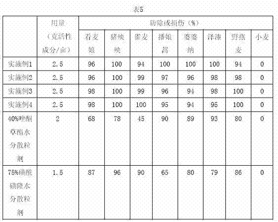 Herbicide composition used in wheat field