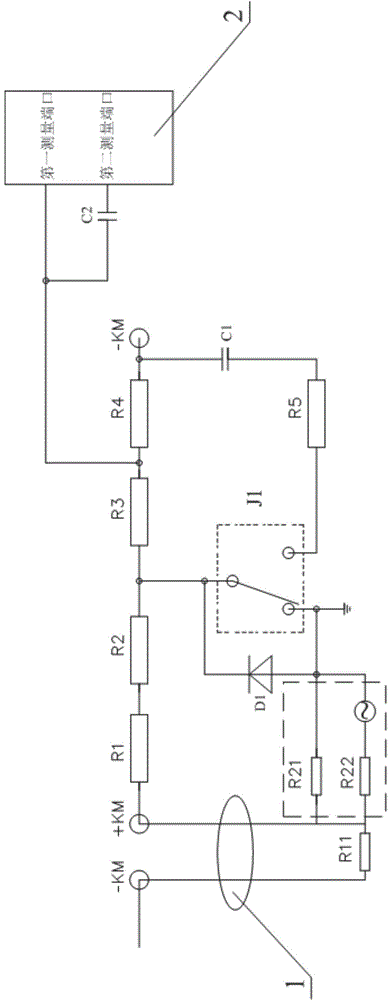 Alternating current infiltrating detector for direct current supply system