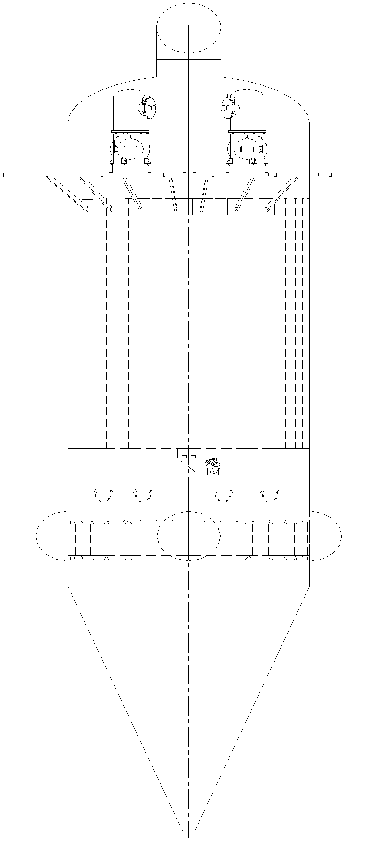 A dry-process vertical electrostatic precipitator for gas