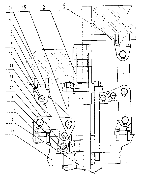 Beading mechanism of hydraulic double-action stretching machine