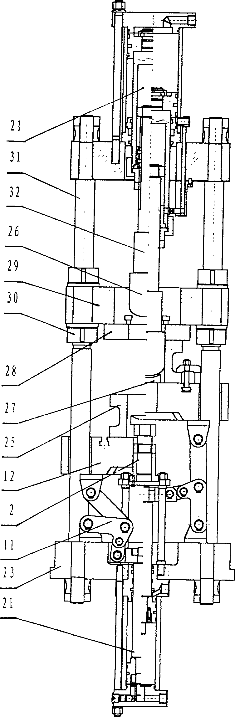 Beading mechanism of hydraulic double-action stretching machine