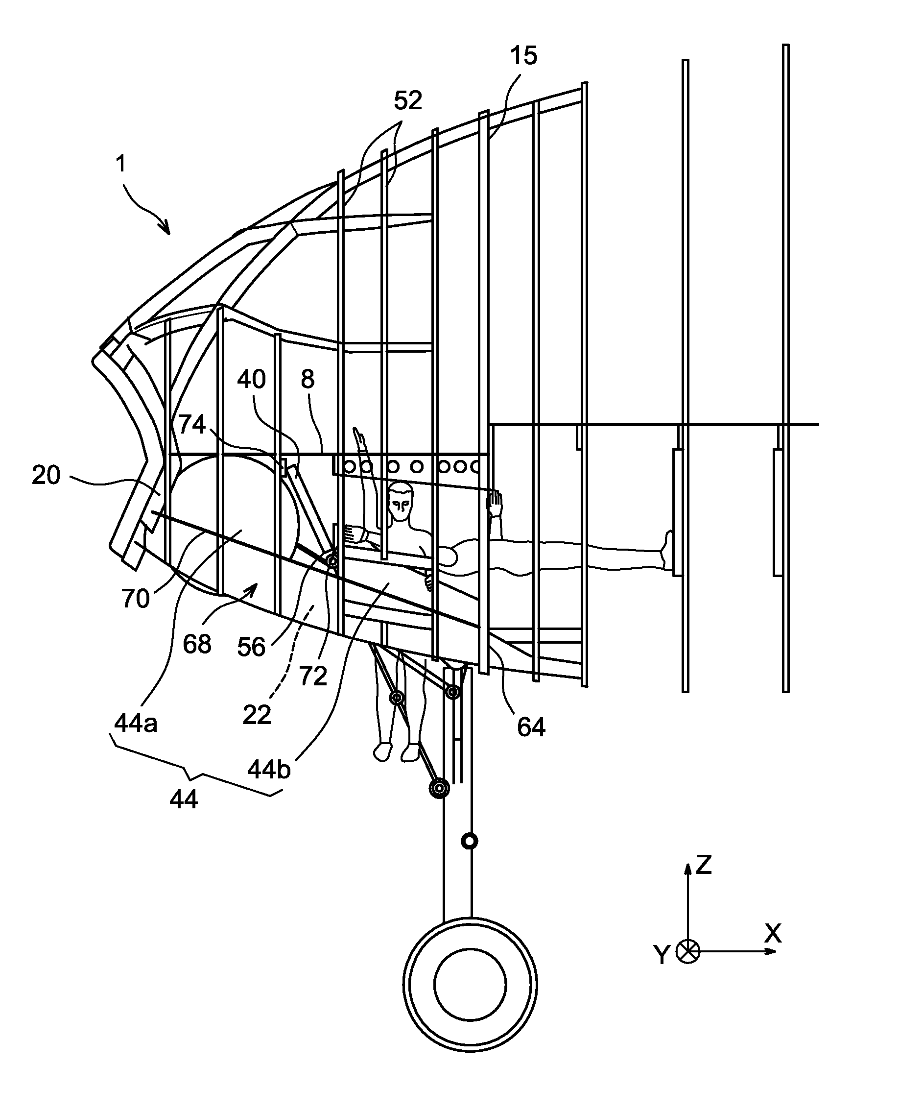 Front landing-gear well