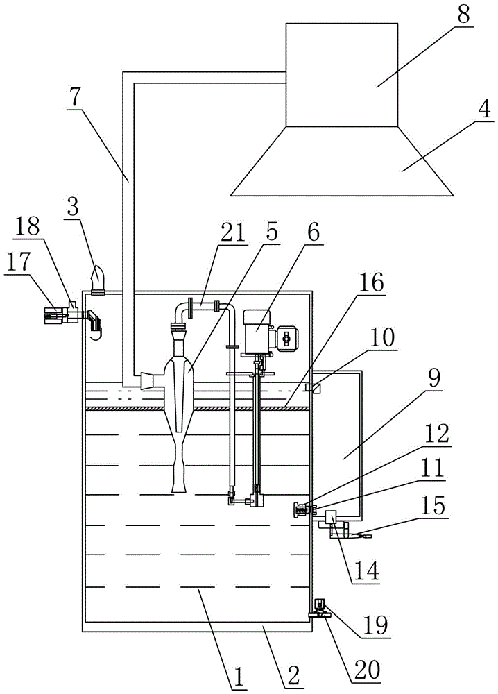 Vacuum water washing range hood