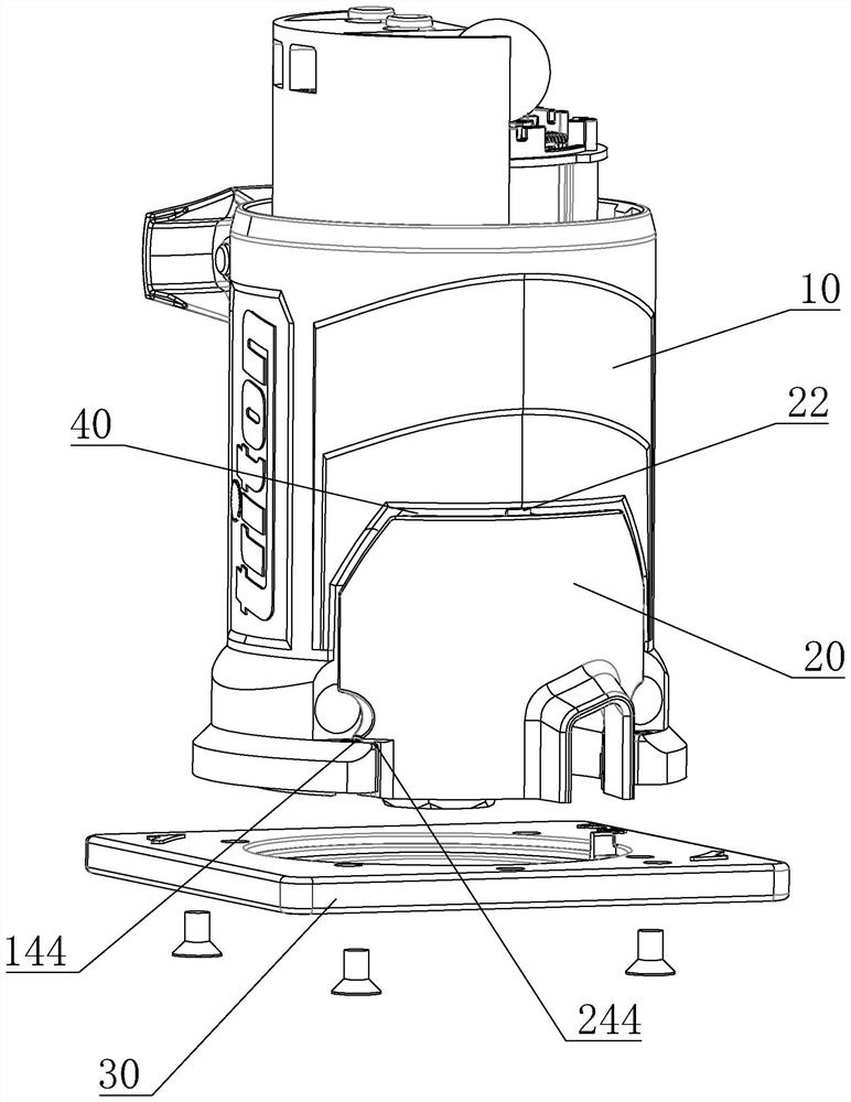 Electric router shield assembly structure