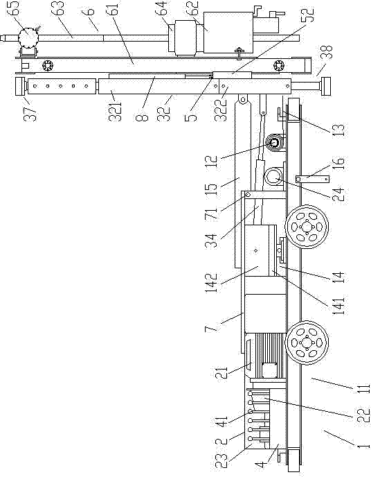 Wheel type truck-mounted drilling rig