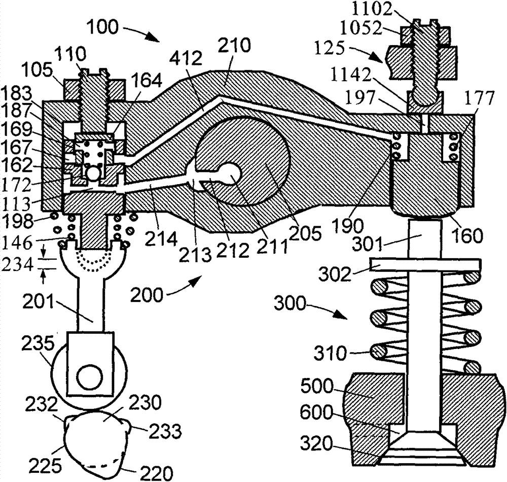 Method and device for manufacturing rocking arm with main piston and auxiliary piston