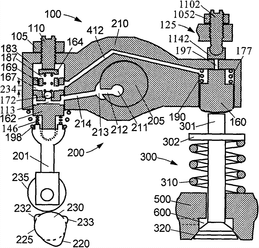 Method and device for manufacturing rocking arm with main piston and auxiliary piston