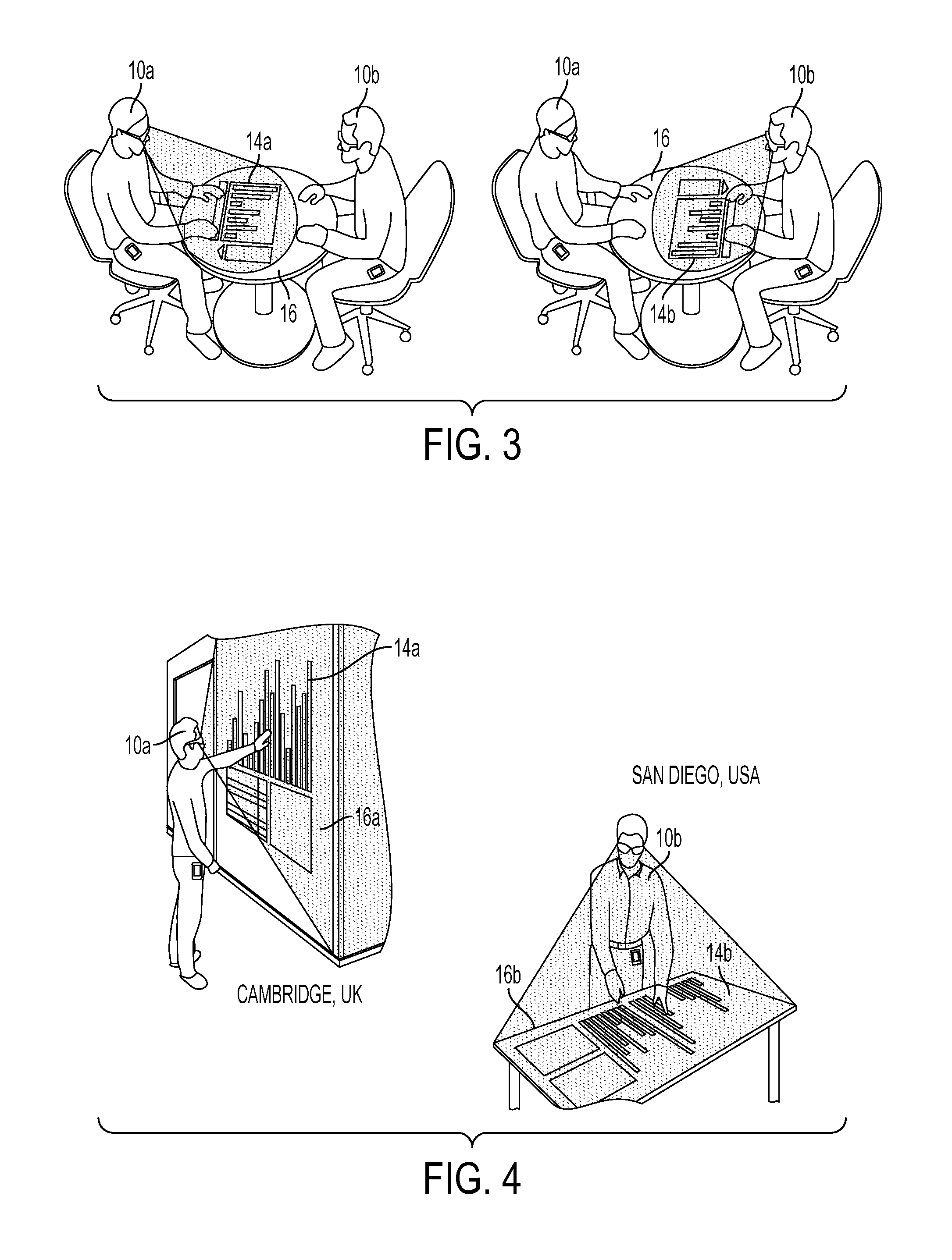 System for the rendering of shared digital interfaces relative to each user's point of view