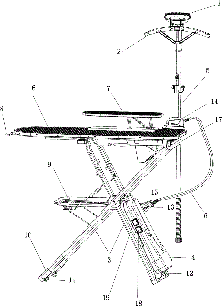 Steam ironing device assembly