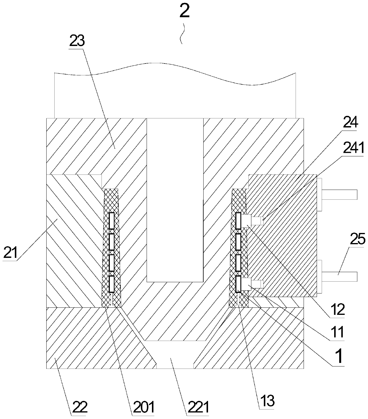 A low-pressure casting method of an aluminum alloy motor casing with a built-in spiral coil water channel