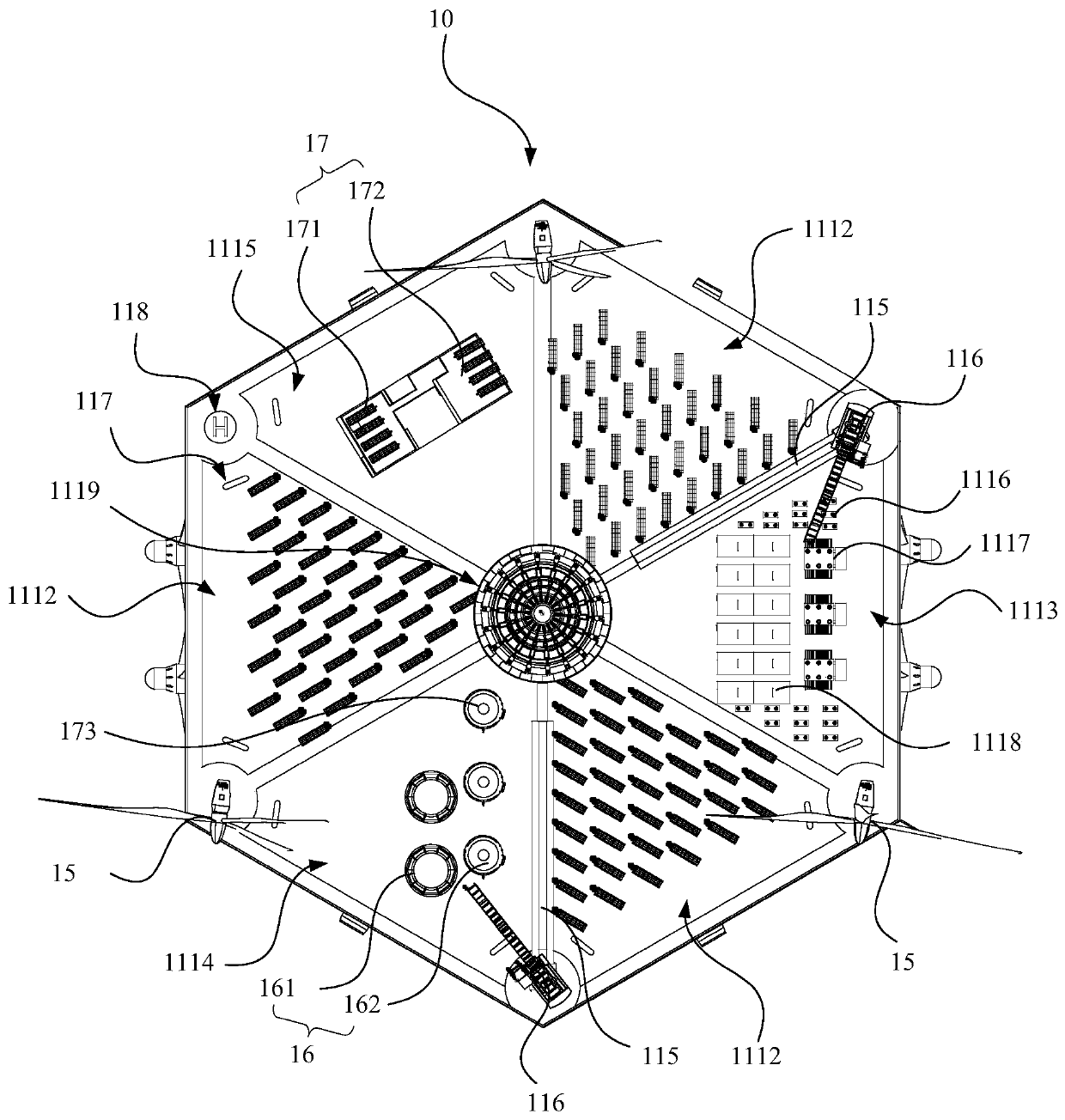 Offshore energy island device