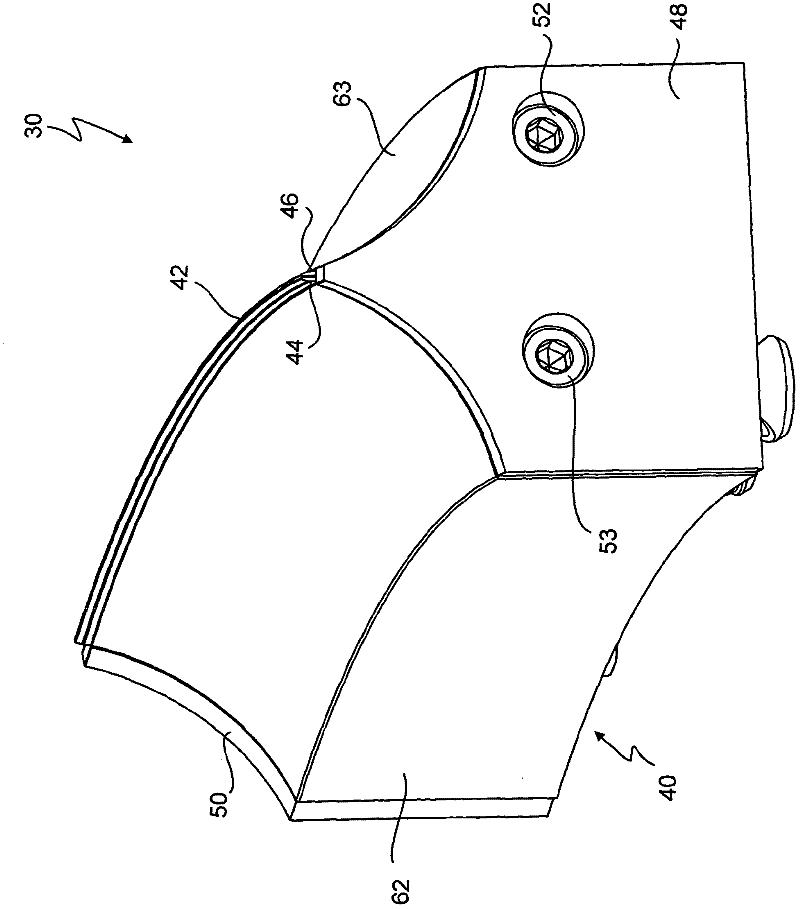 Equipment with slot nozzles for vertical jets for the treatment of granular materials