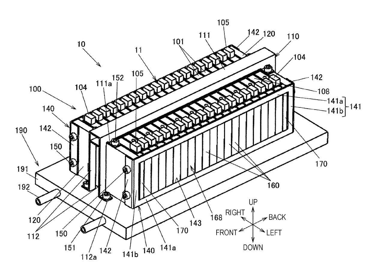 Electricity storage block and electricity storage module