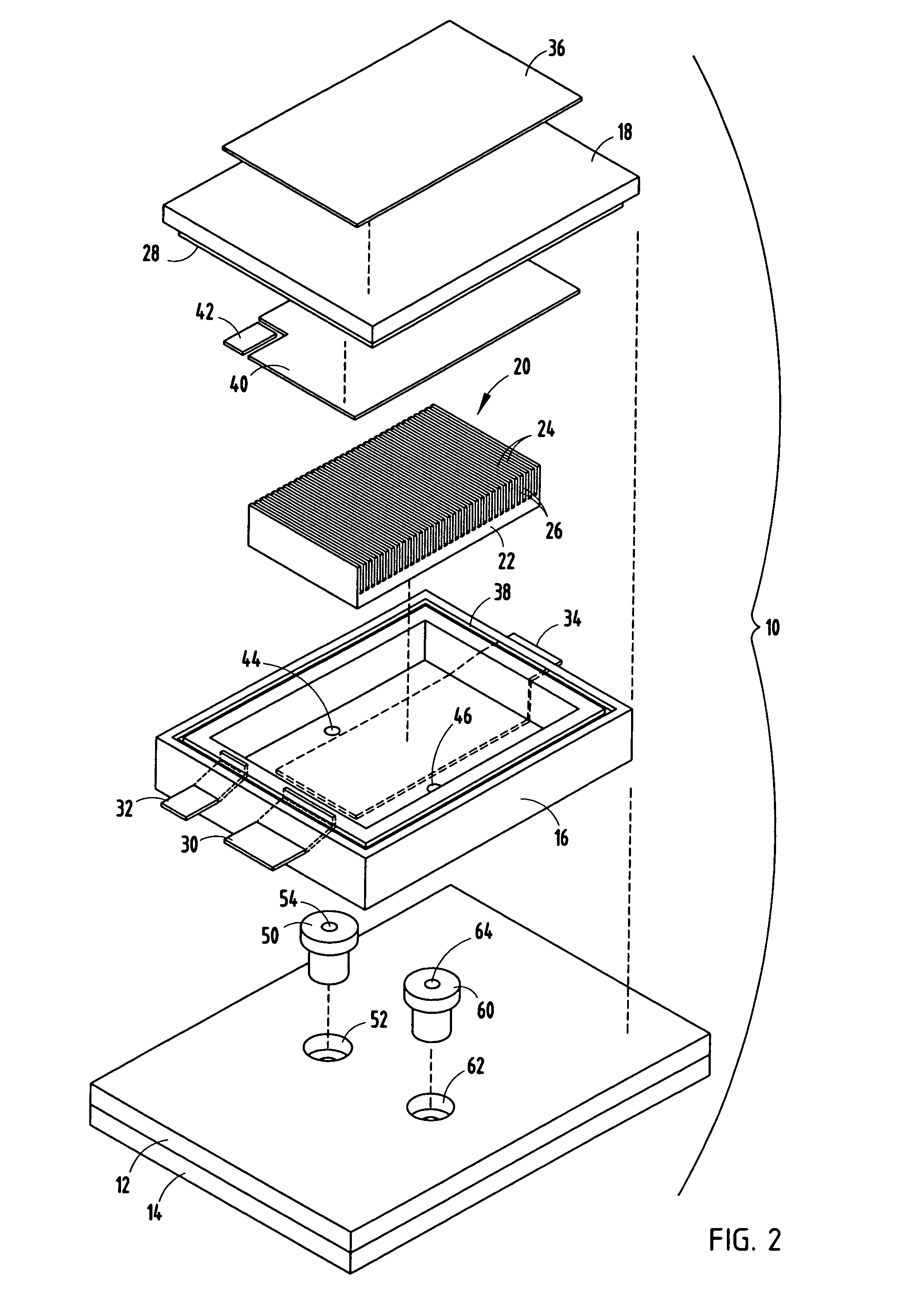 Fluid cooled electronic assembly