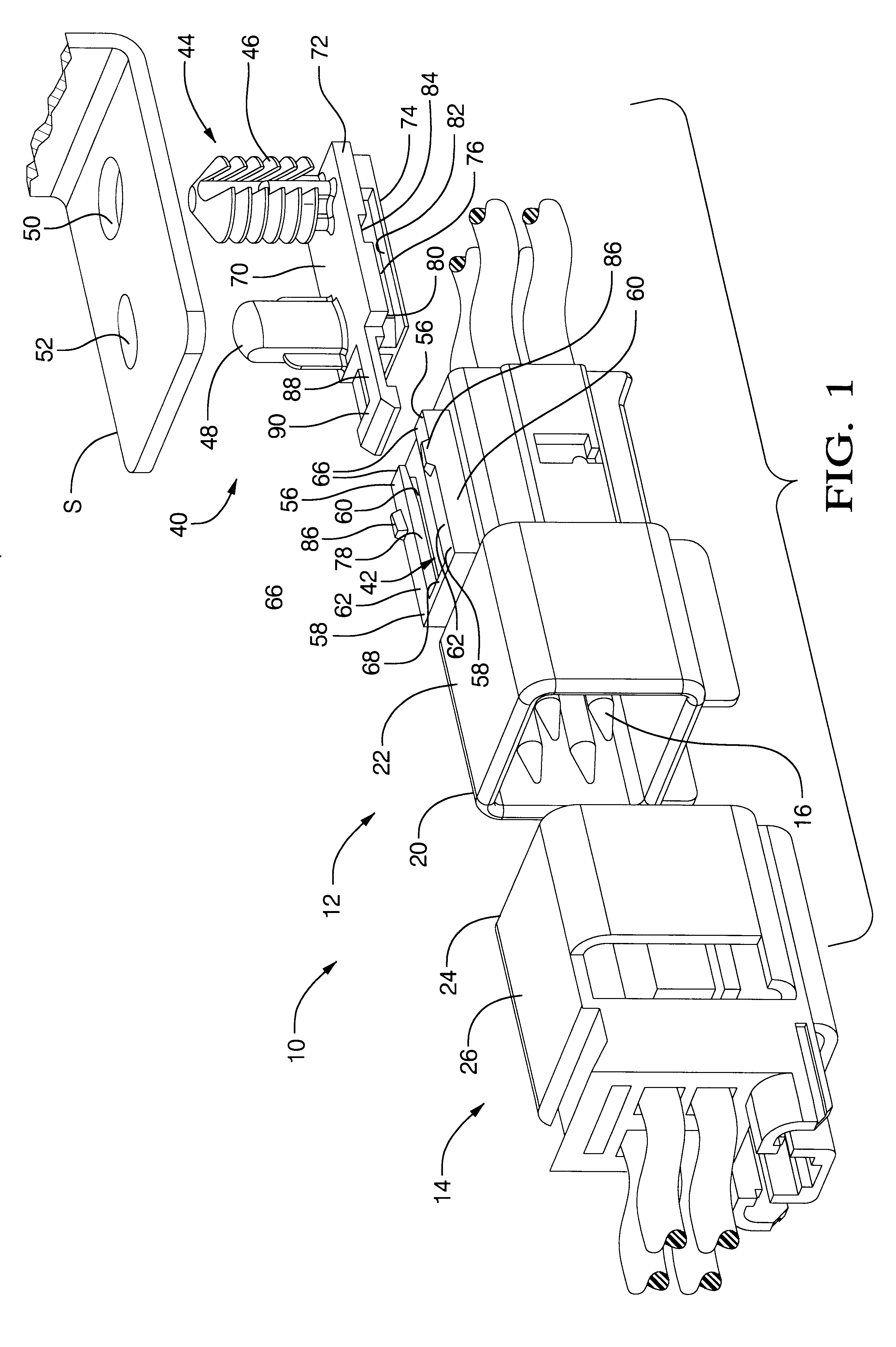 Electrical connector having slide clip attachment