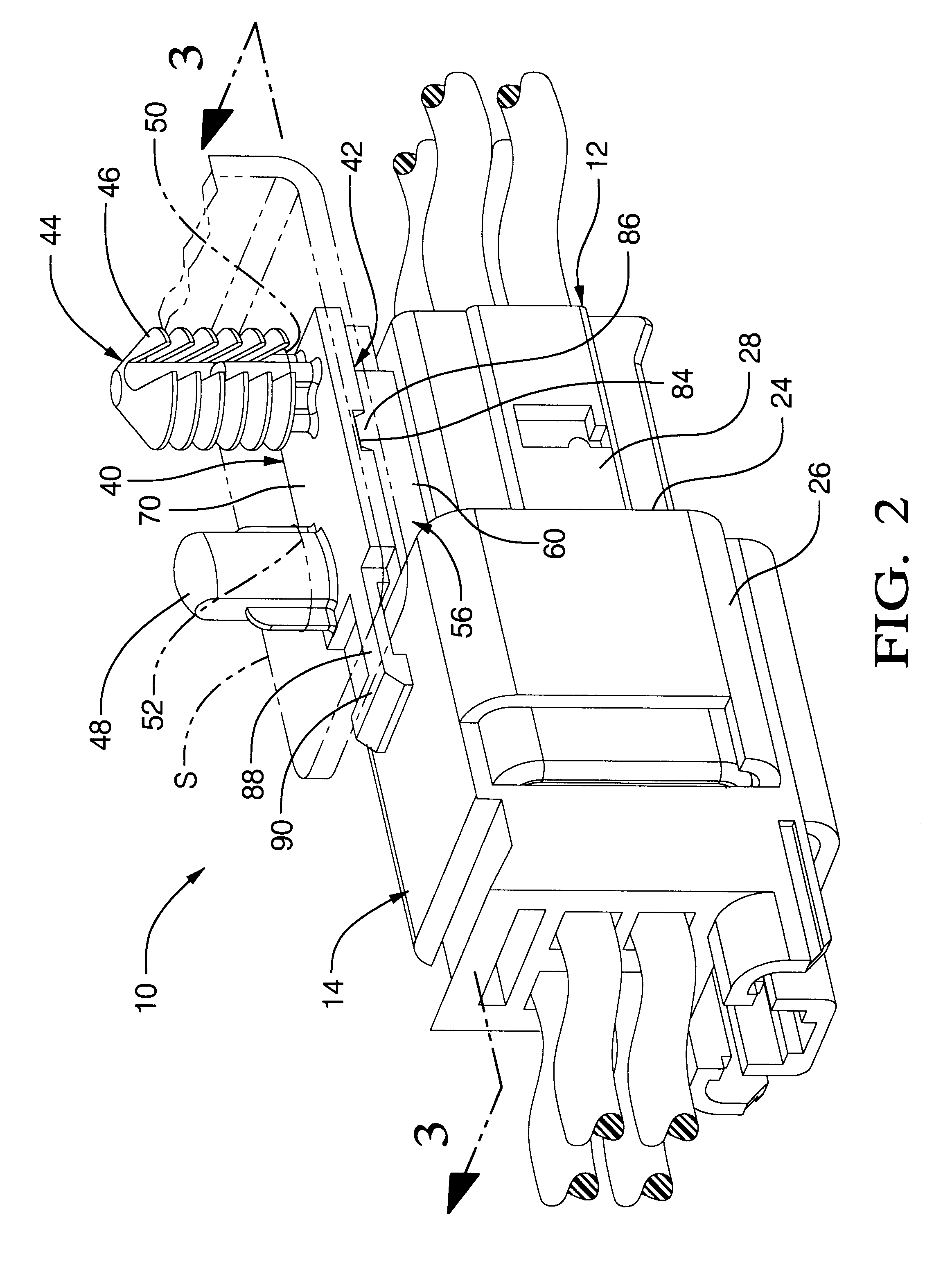 Electrical connector having slide clip attachment