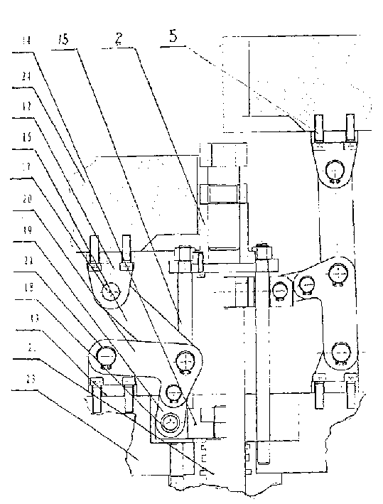 Beading mechanism of hydraulic double-action stretching machine