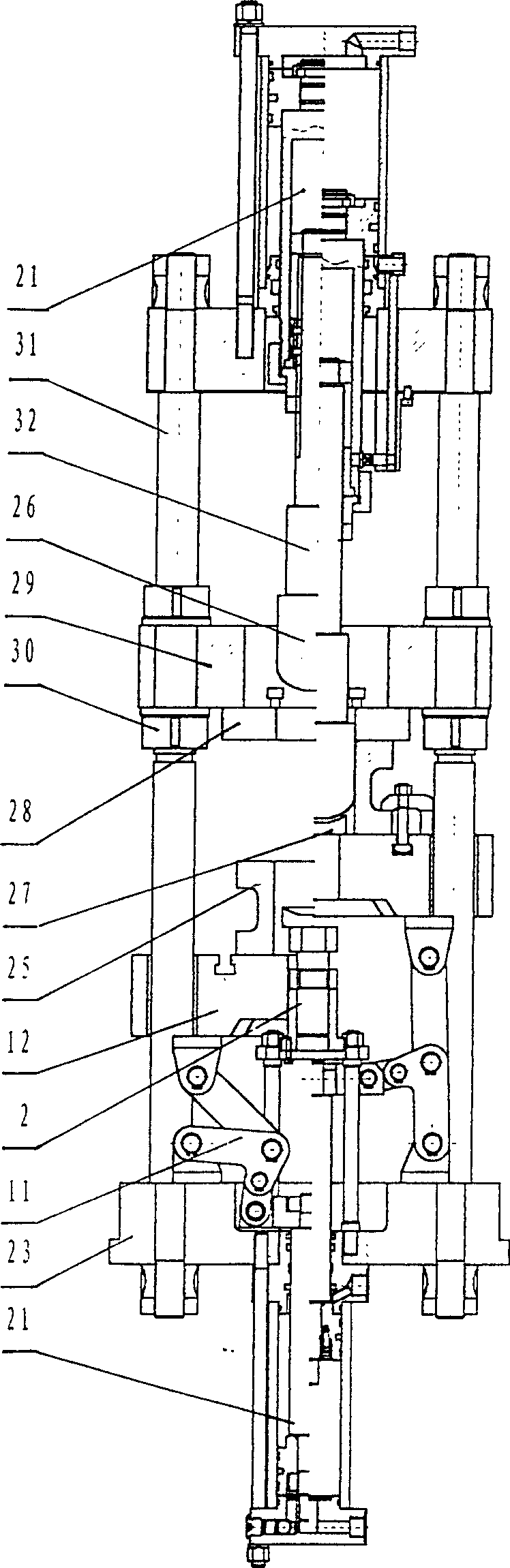 Beading mechanism of hydraulic double-action stretching machine