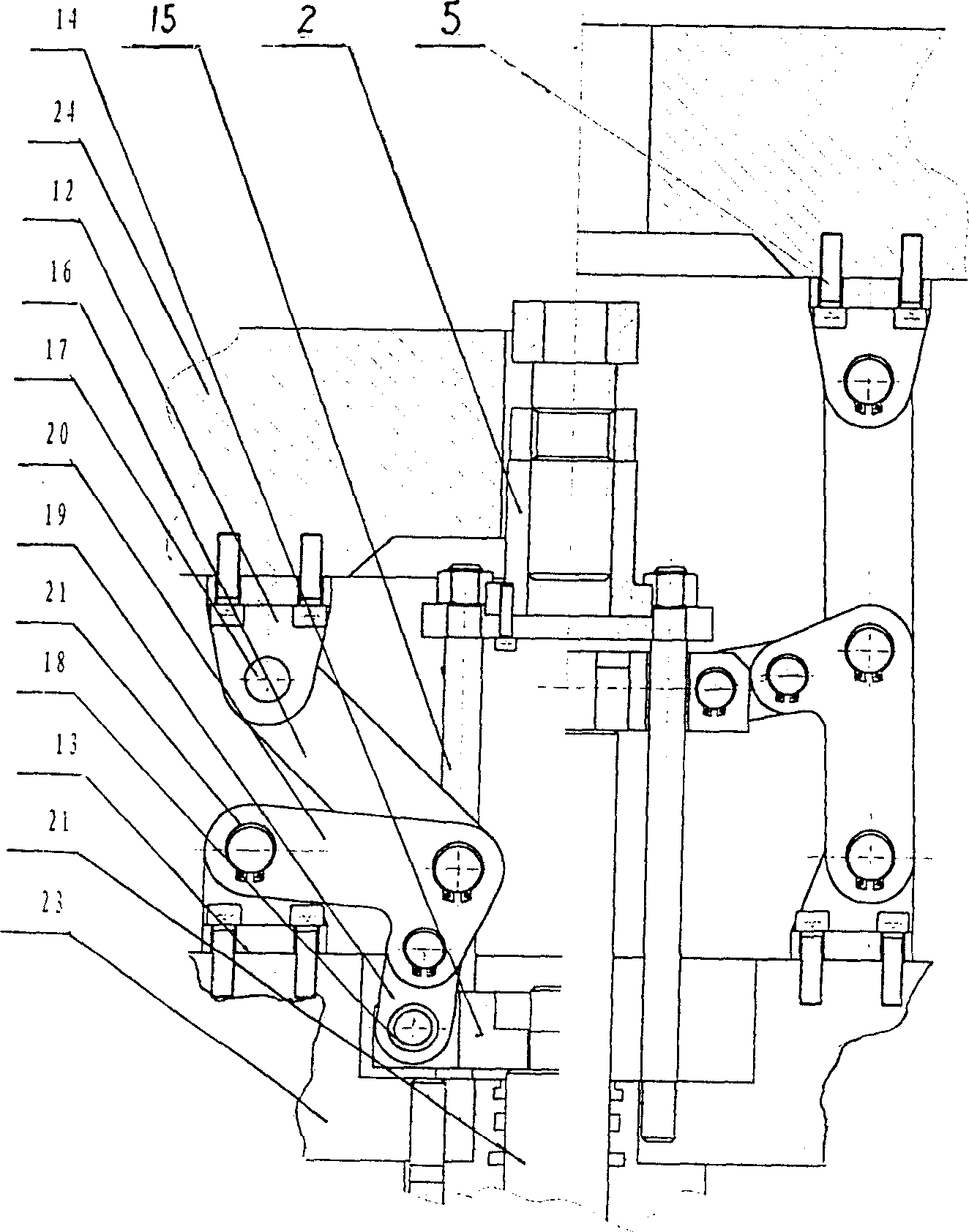 Beading mechanism of hydraulic double-action stretching machine