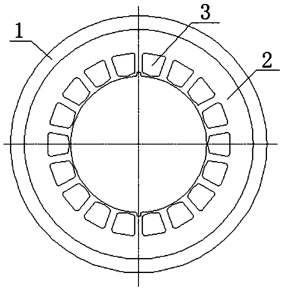 A stator of a submersible motor provided with external slots and a manufacturing method thereof